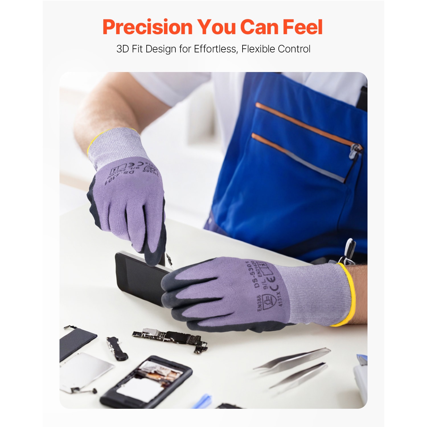 Work Gloves 12-Pair Touch Screen Nitrile-Coated Garden Construction Gloves_voghion.com